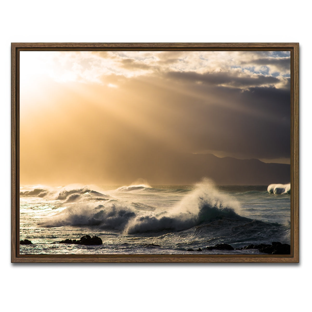 AUTO-MOCKUP WHITE | Light in Darkness | 1 Piece | Walnut Framed Canvas | group=4x3