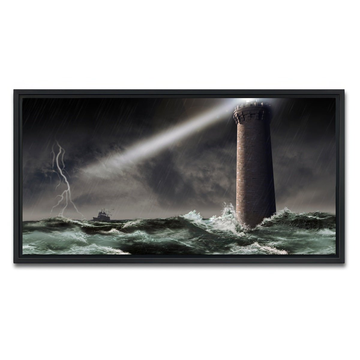 AUTO-MOCKUP WHITE | Lighthouse Lightning | 1 Piece | Black Framed Canvas | group=2x1