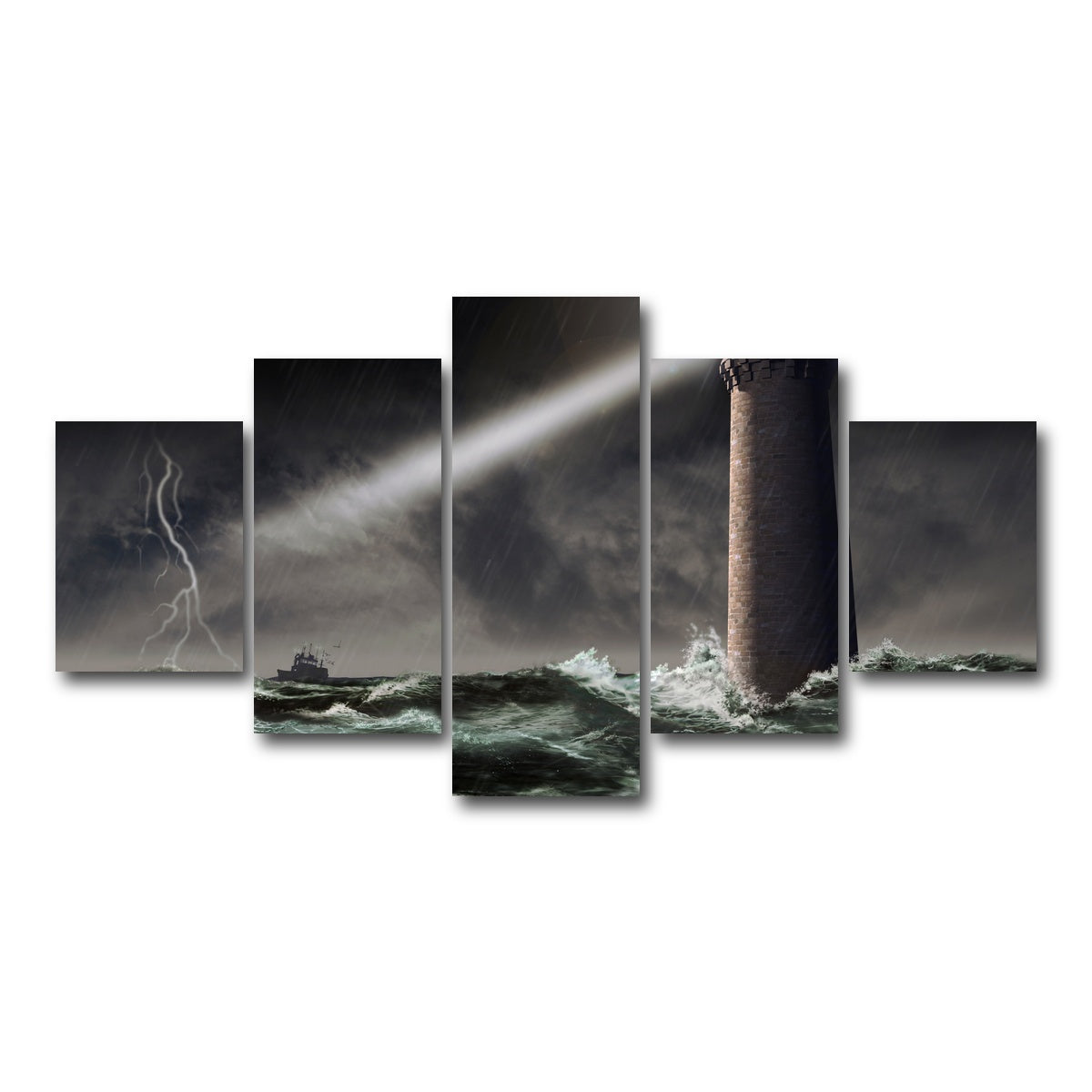 AUTO-MOCKUP WHITE | Lighthouse Lightning | 5 Piece | Gallery Wrap Canvas | group=5_short