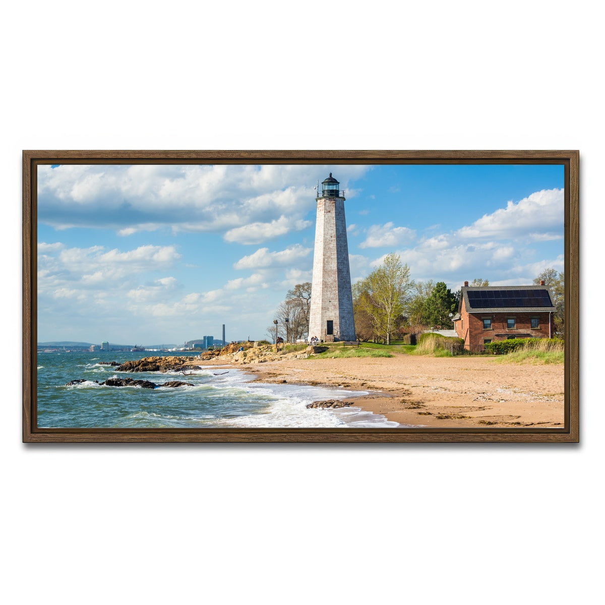 AUTO-MOCKUP WHITE | Lighthouse Point Park | 1 Piece | Walnut Framed Canvas | group=2x1