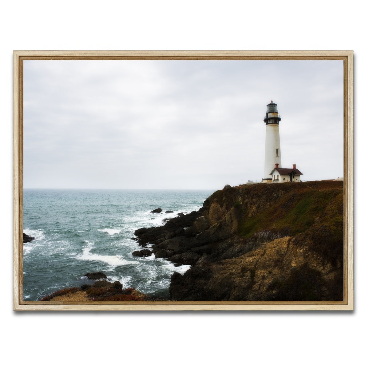 AUTO-MOCKUP WHITE | Lighthouse along highway | 1 Piece | Natural Framed Canvas | group=4x3