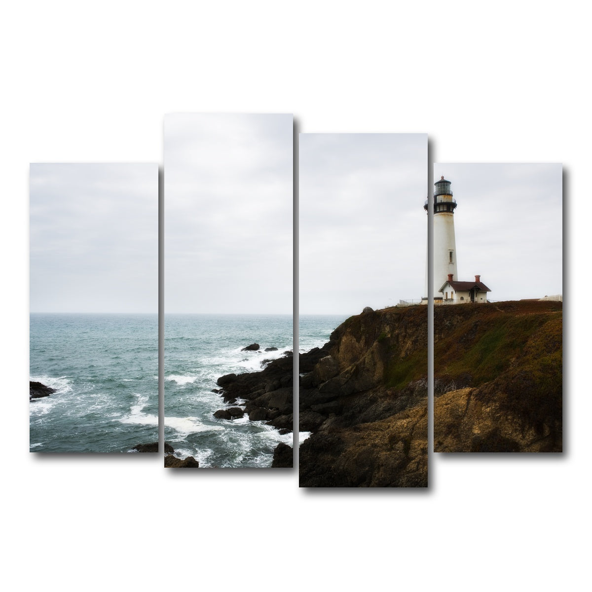 AUTO-MOCKUP WHITE | Lighthouse along highway | 4 Piece | Gallery Wrap Canvas | group=4_normal