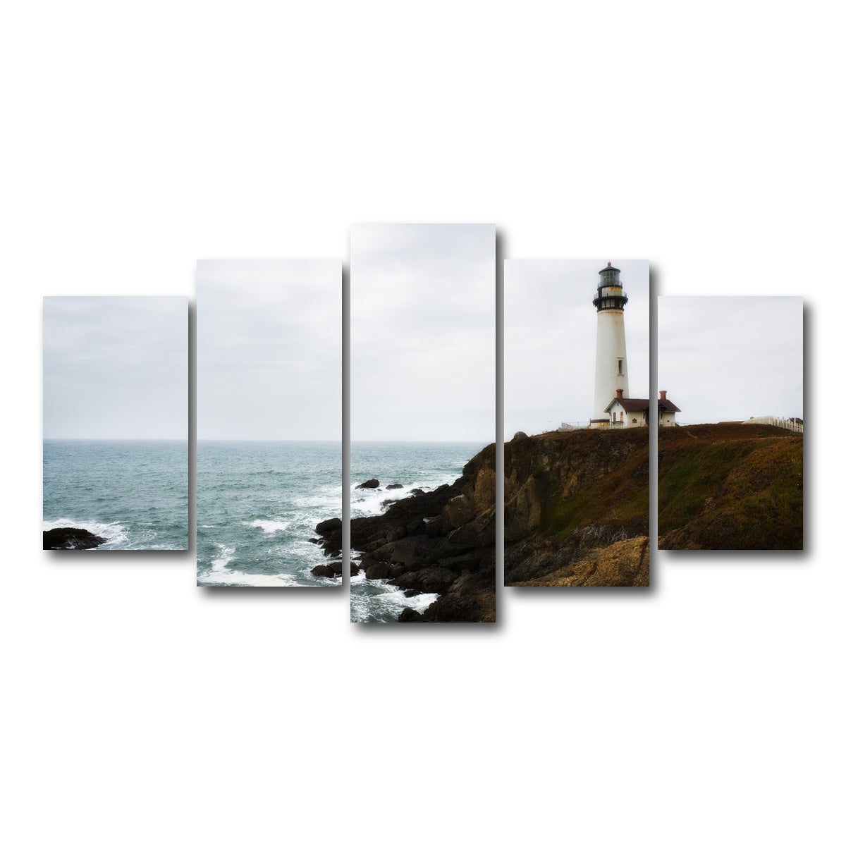 AUTO-MOCKUP WHITE | Lighthouse along highway | 5 Piece | Gallery Wrap Canvas | group=5_normal