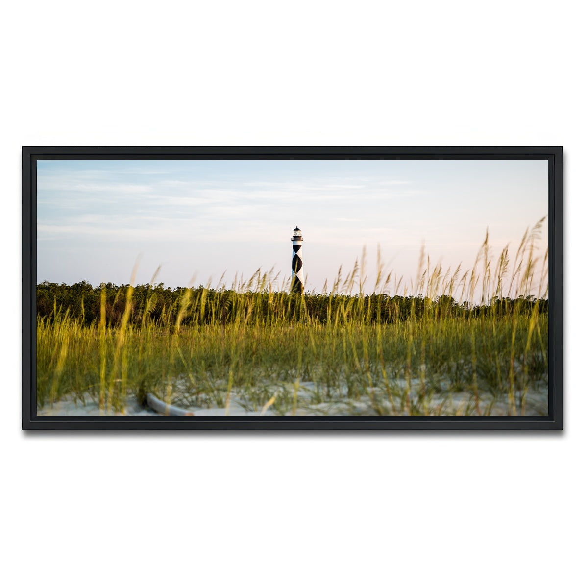 AUTO-MOCKUP WHITE | Lighthouse at Dawn | 1 Piece | Black Framed Canvas | group=2x1