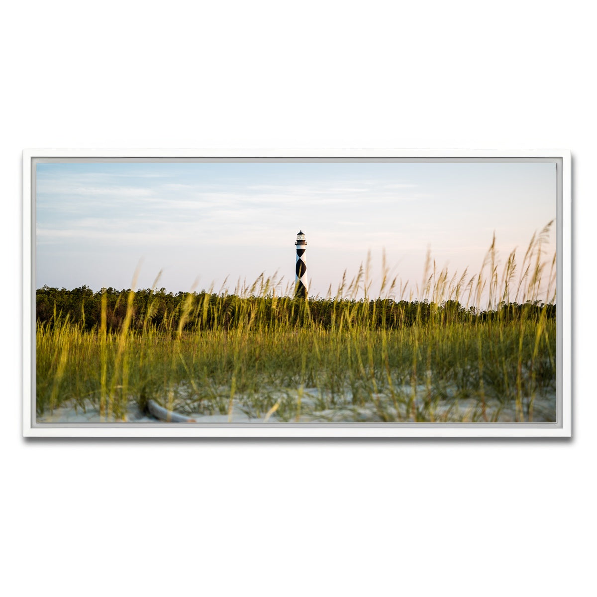 AUTO-MOCKUP WHITE | Lighthouse at Dawn | 1 Piece | White Framed Canvas | group=2x1