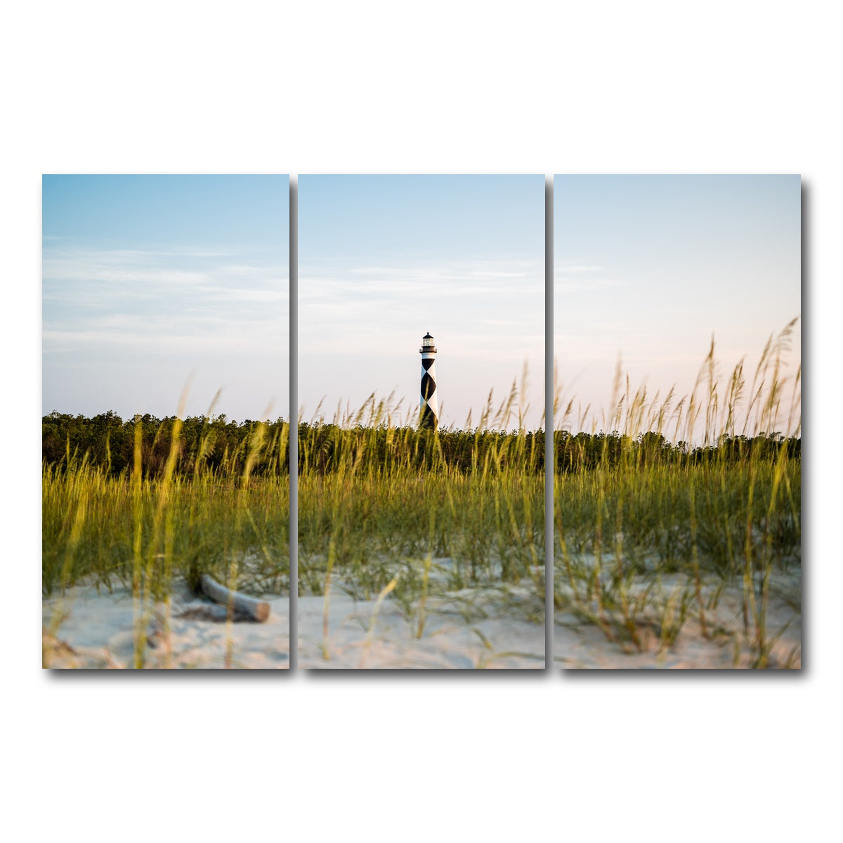 AUTO-MOCKUP WHITE | Lighthouse at Dawn | 3 Piece | Gallery Wrap Canvas | group=12x24