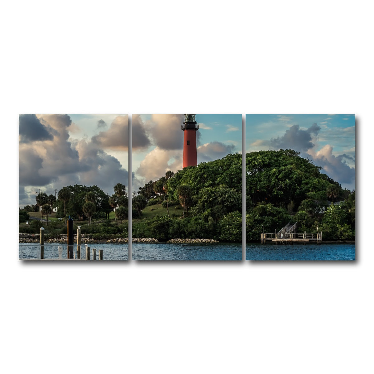 AUTO-MOCKUP WHITE | Lighthouse in Jupiter Florida | 3 Piece | Gallery Wrap Canvas | group=18x24