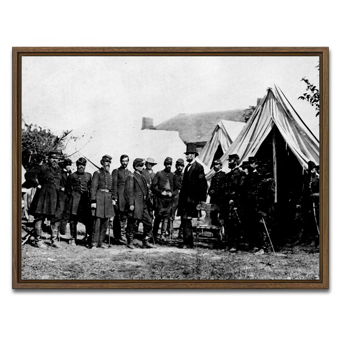 AUTO-MOCKUP WHITE | Lincoln Civil War | 1 Piece | Walnut Framed Canvas | group=4x3