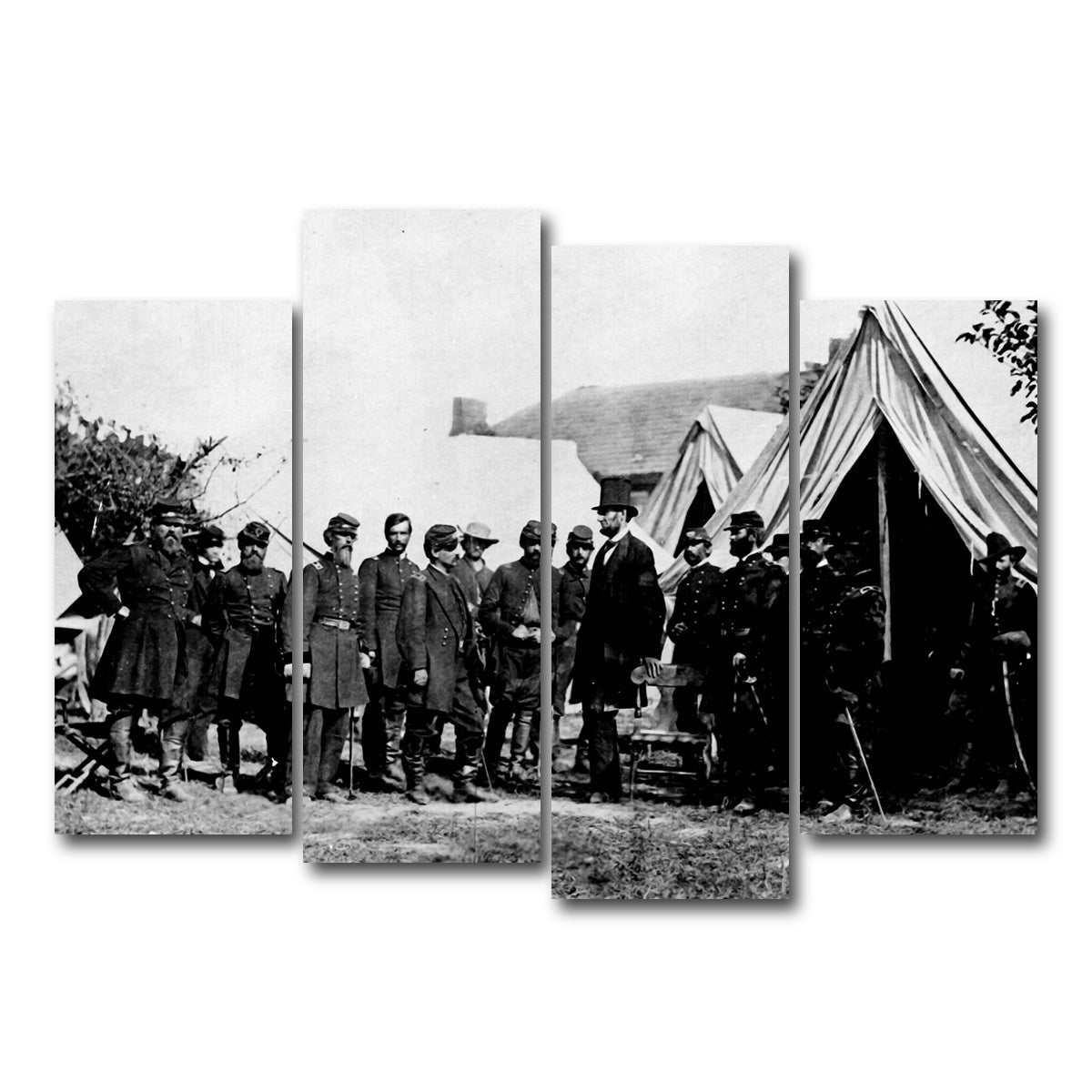 AUTO-MOCKUP WHITE | Lincoln Civil War | 4 Piece | Gallery Wrap Canvas | group=4_normal