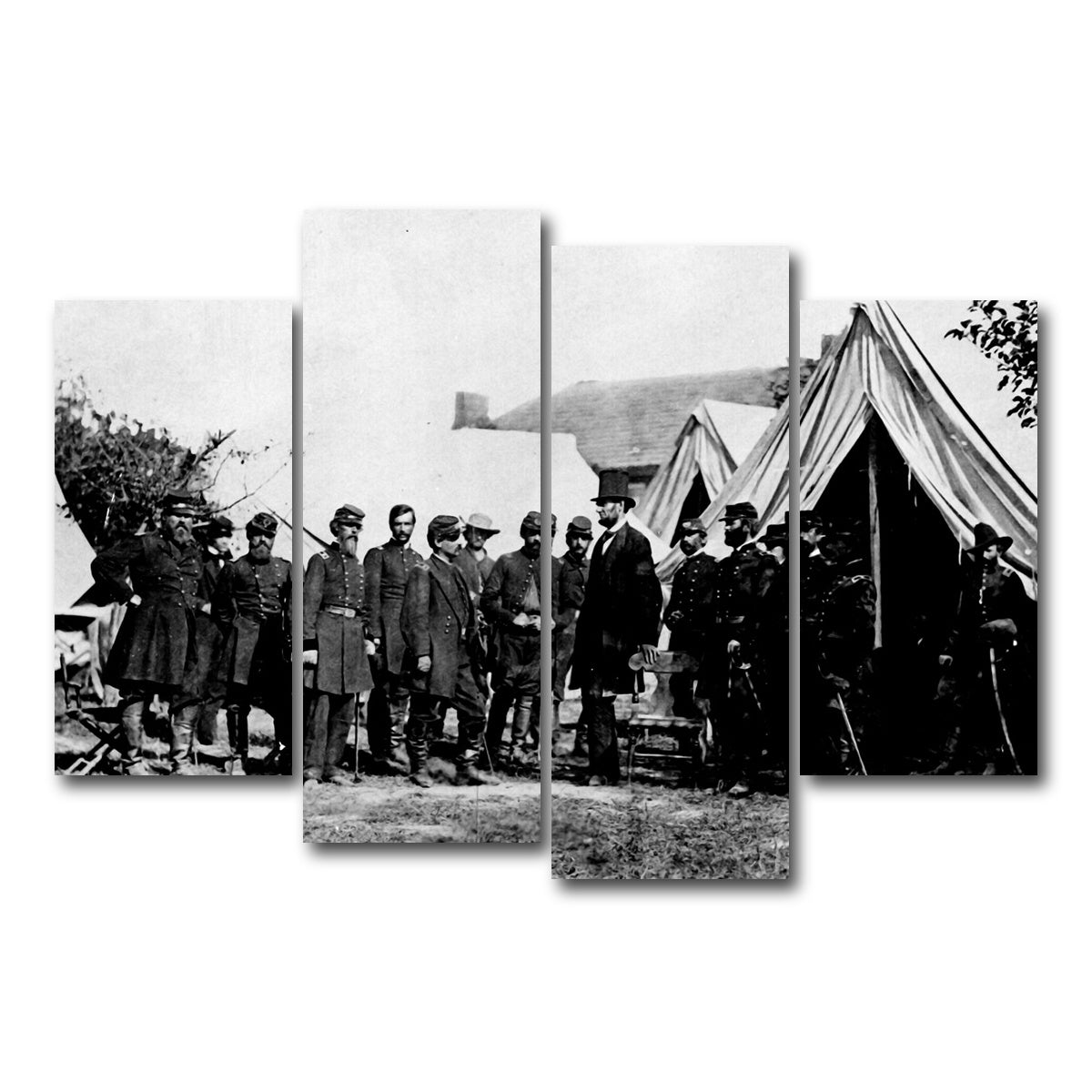 AUTO-MOCKUP WHITE | Lincoln Civil War | 4 Piece | Gallery Wrap Canvas | group=4_short