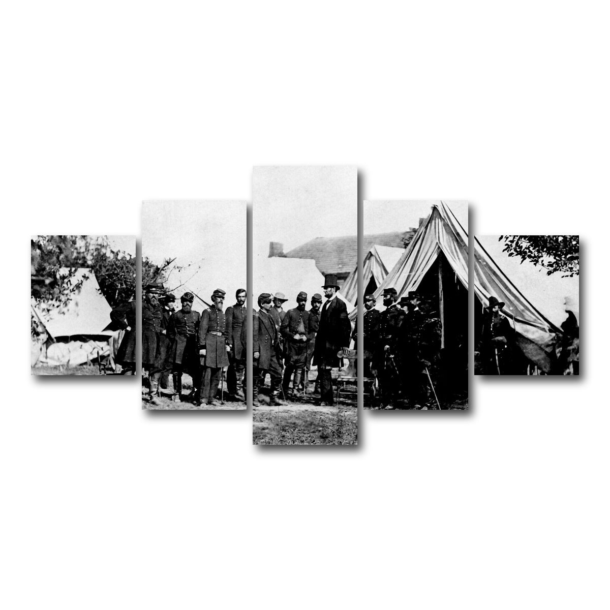 AUTO-MOCKUP WHITE | Lincoln Civil War | 5 Piece | Gallery Wrap Canvas | group=5_short