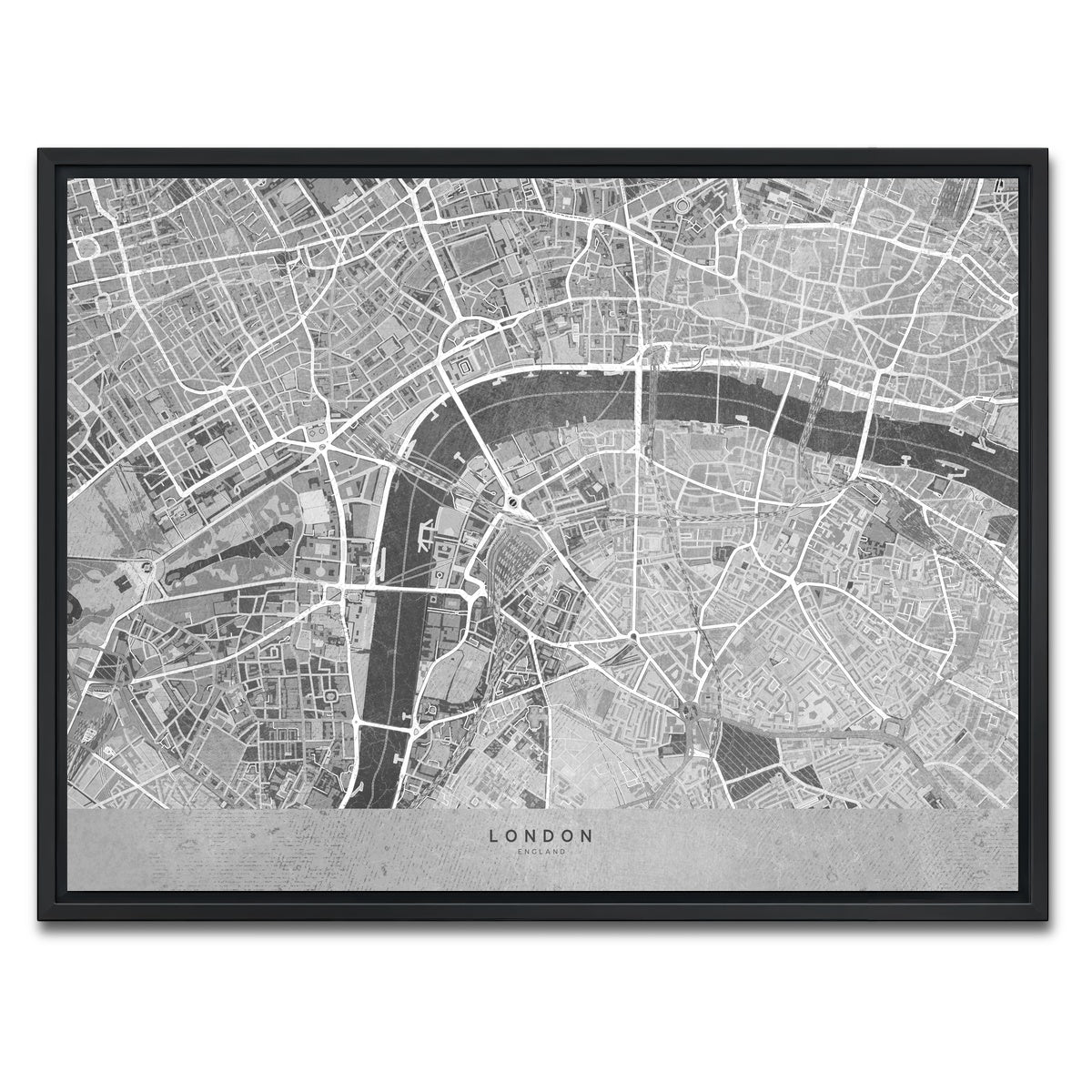 AUTO-MOCKUP WHITE | London Map 4 | 1 Piece | Black Framed Canvas | group=4x3