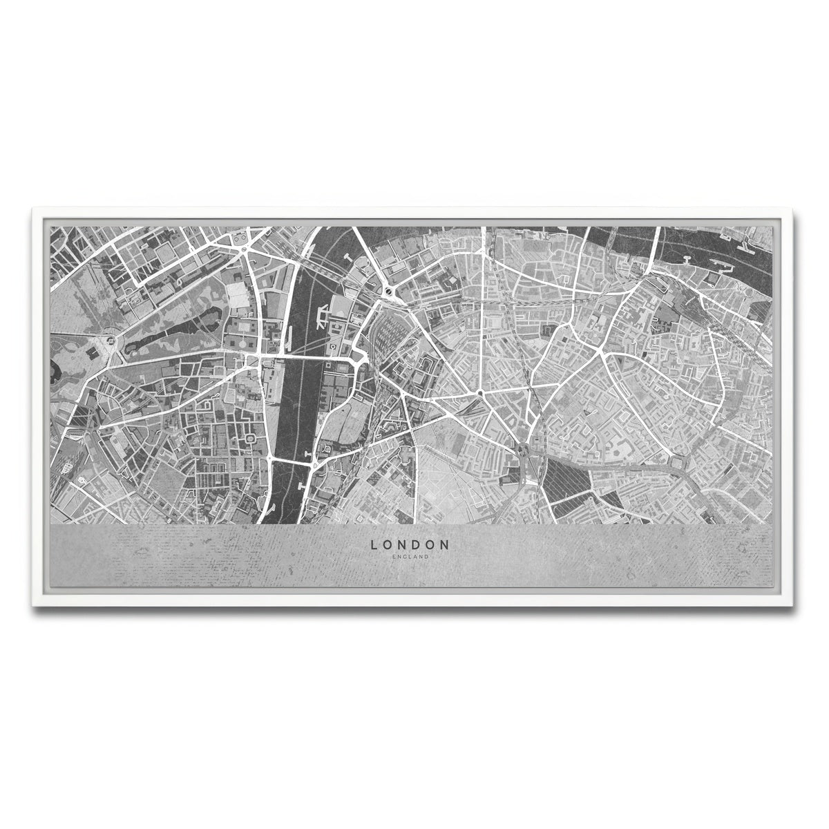 AUTO-MOCKUP WHITE | London Map 4 | 1 Piece | White Framed Canvas | group=2x1