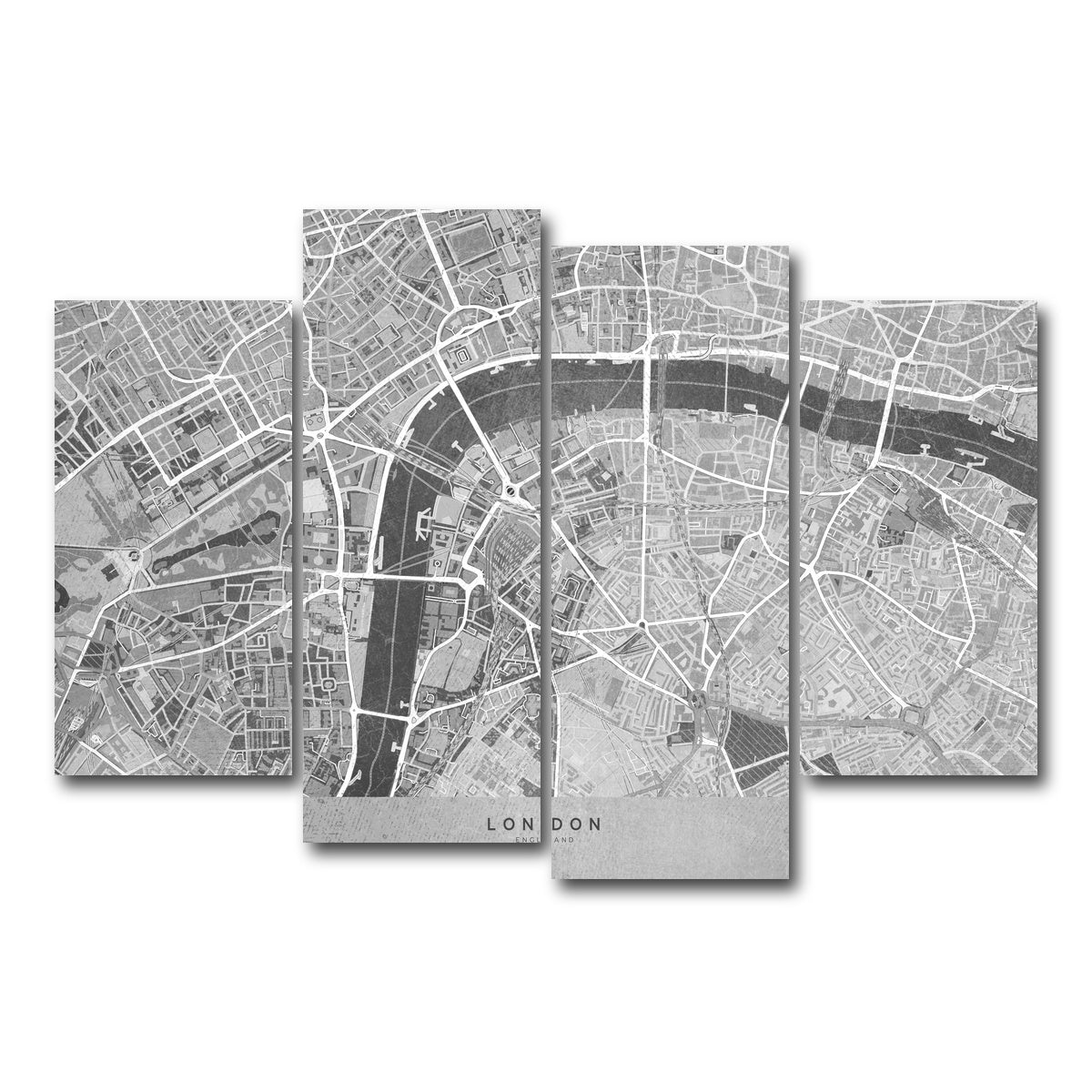 AUTO-MOCKUP WHITE | London Map 4 | 4 Piece | Gallery Wrap Canvas | group=4_short