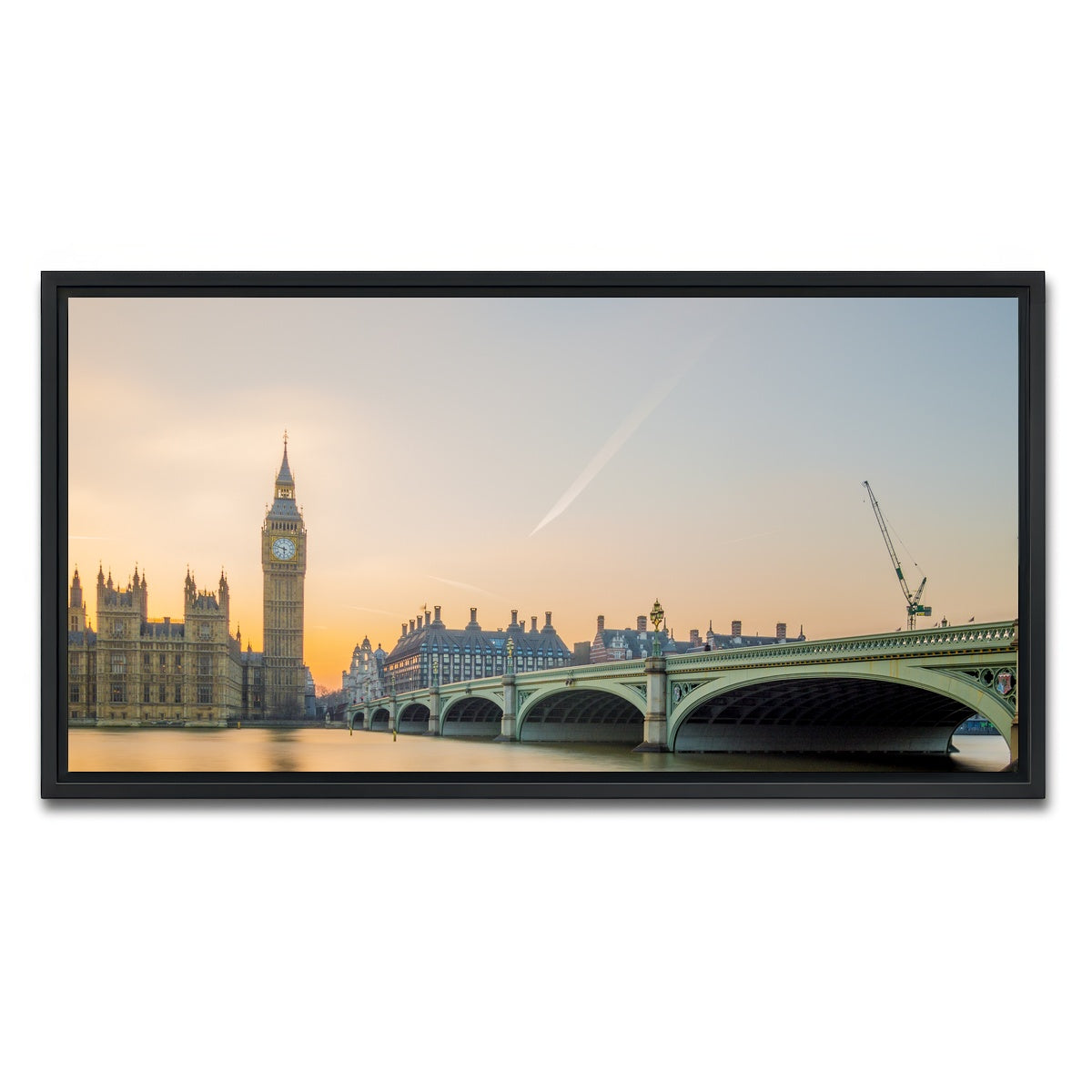 AUTO-MOCKUP WHITE | London Sunset | 1 Piece | Black Framed Canvas | group=2x1