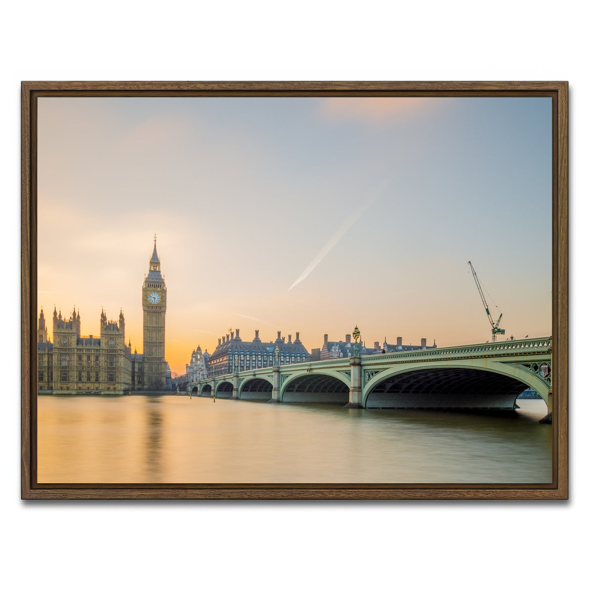 AUTO-MOCKUP WHITE | London Sunset | 1 Piece | Walnut Framed Canvas | group=4x3