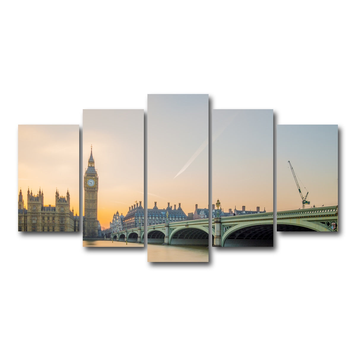 AUTO-MOCKUP WHITE | London Sunset | 5 Piece | Gallery Wrap Canvas | group=5_normal