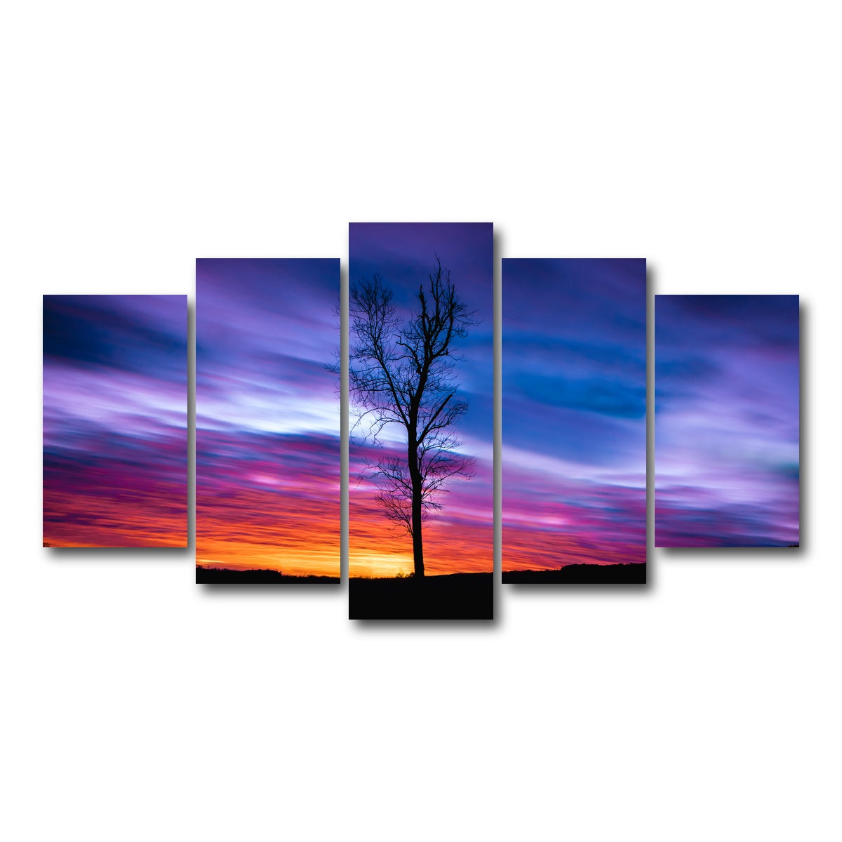 AUTO-MOCKUP WHITE | Lonely Sunset | 5 Piece | Gallery Wrap Canvas | group=5_normal