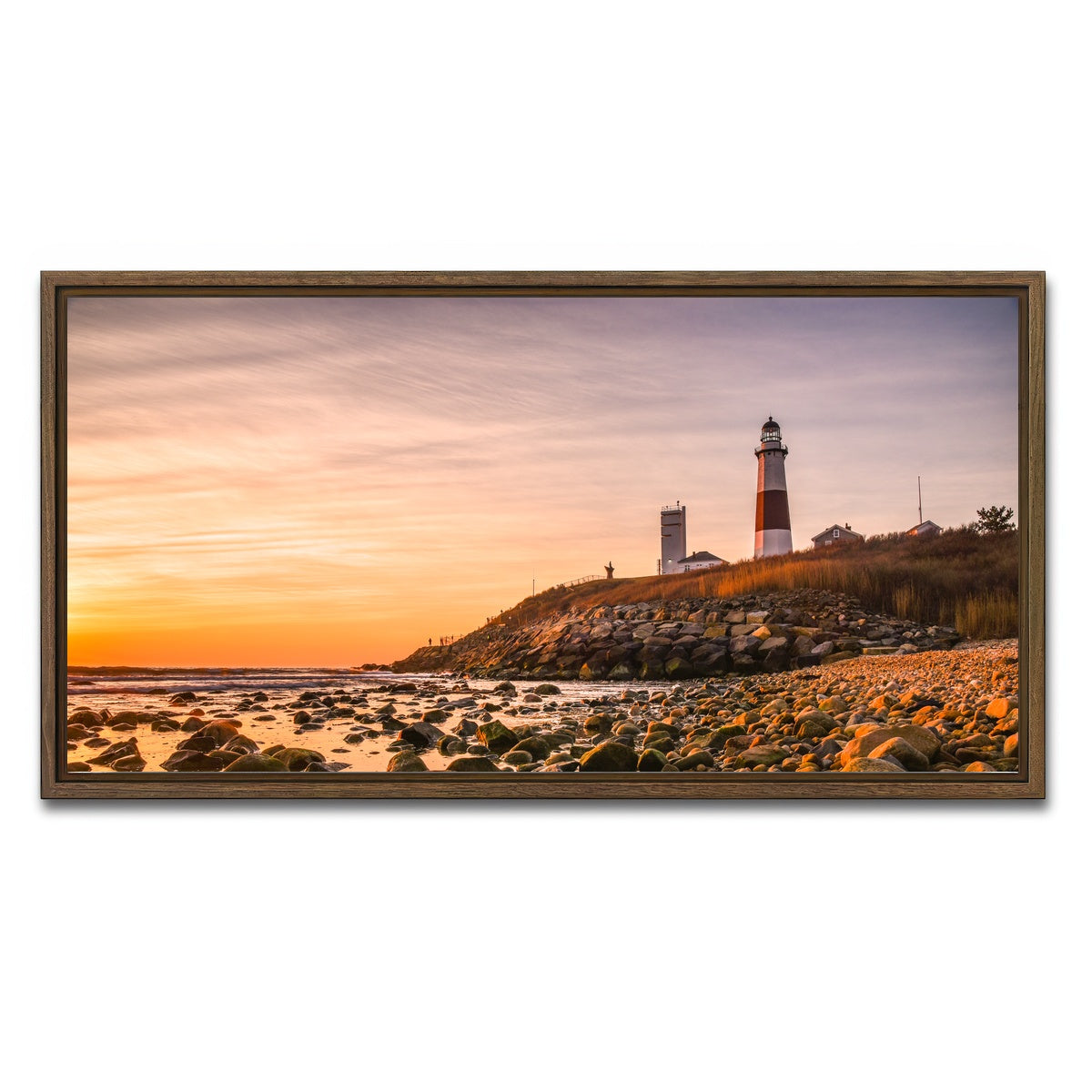 AUTO-MOCKUP WHITE | Long Island Lighthouse | 1 Piece | Walnut Framed Canvas | group=2x1