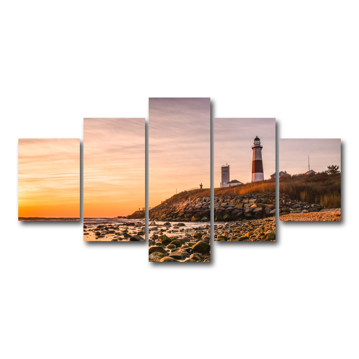 AUTO-MOCKUP WHITE | Long Island Lighthouse | 5 Piece | Gallery Wrap Canvas | group=5_short