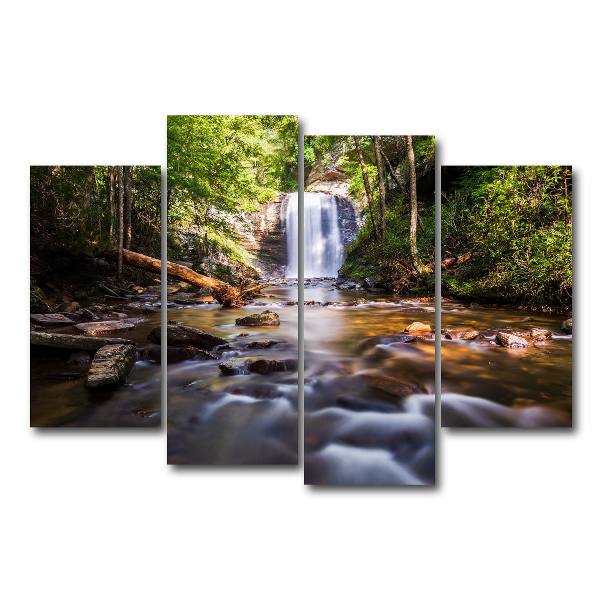 AUTO-MOCKUP WHITE | Looking Glass Falls NC | 4 Piece | Gallery Wrap Canvas | group=4_short