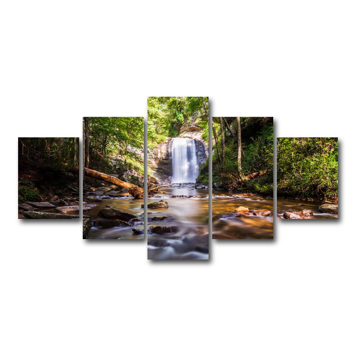 AUTO-MOCKUP WHITE | Looking Glass Falls NC | 5 Piece | Gallery Wrap Canvas | group=5_short