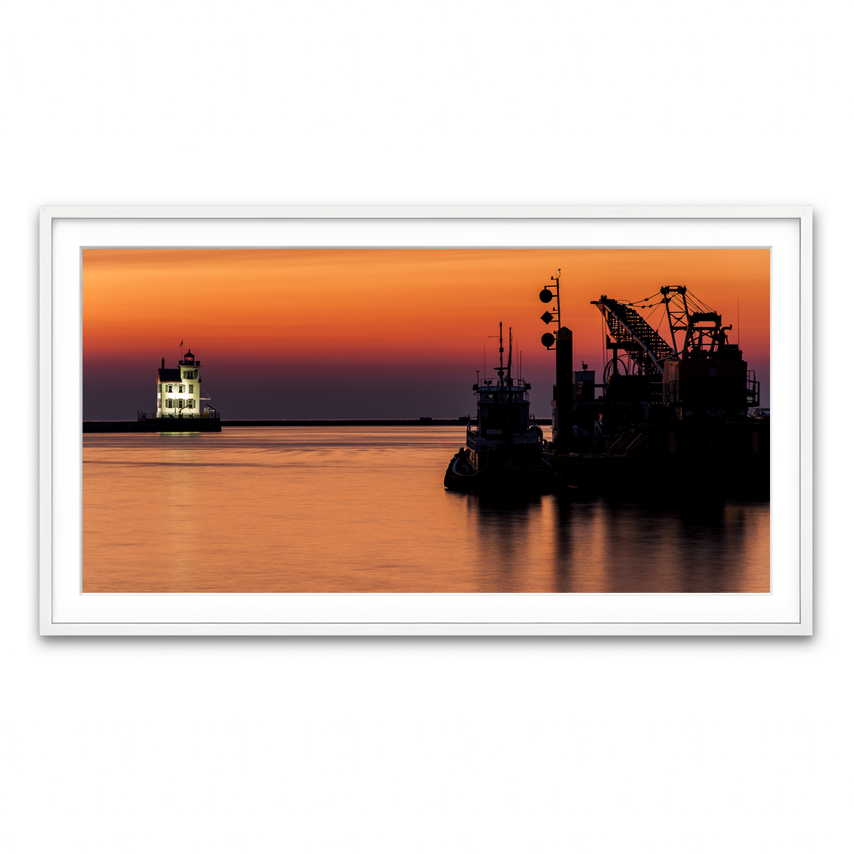 Framed Print 2x1 White