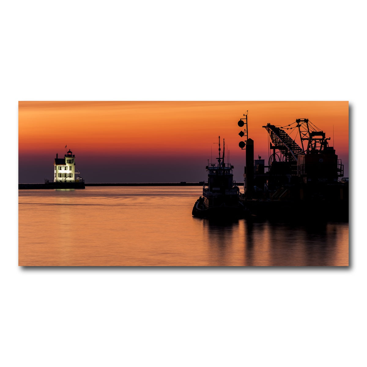 AUTO-MOCKUP WHITE | Lorain Harbor Lighthouse Sunset | 1 Piece | Gallery Wrap Canvas | group=2x1