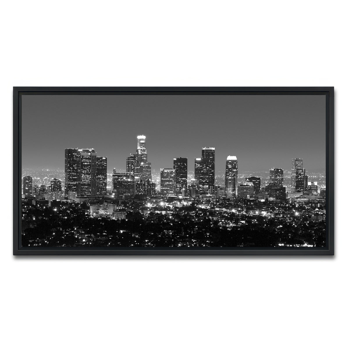 AUTO-MOCKUP WHITE | Los Angeles Skyline Wall Art | 1 Piece | Black Frame | group=2x1