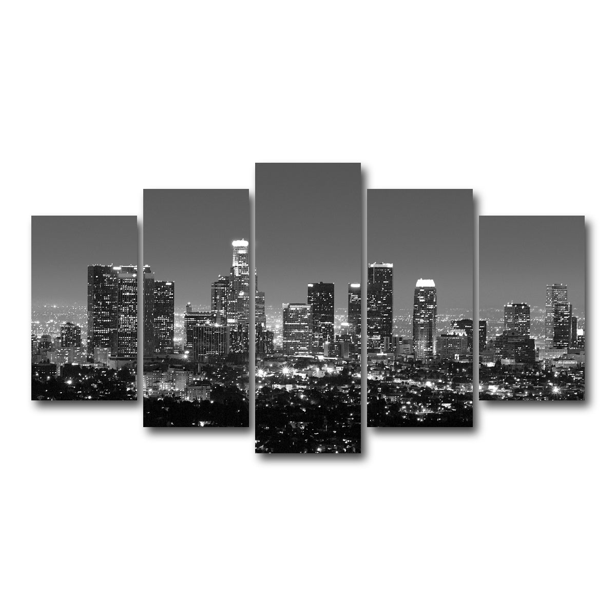 AUTO-MOCKUP WHITE | Los Angeles Skyline Wall Art | 5 Piece | Gallery Wrapped | group=5_normal