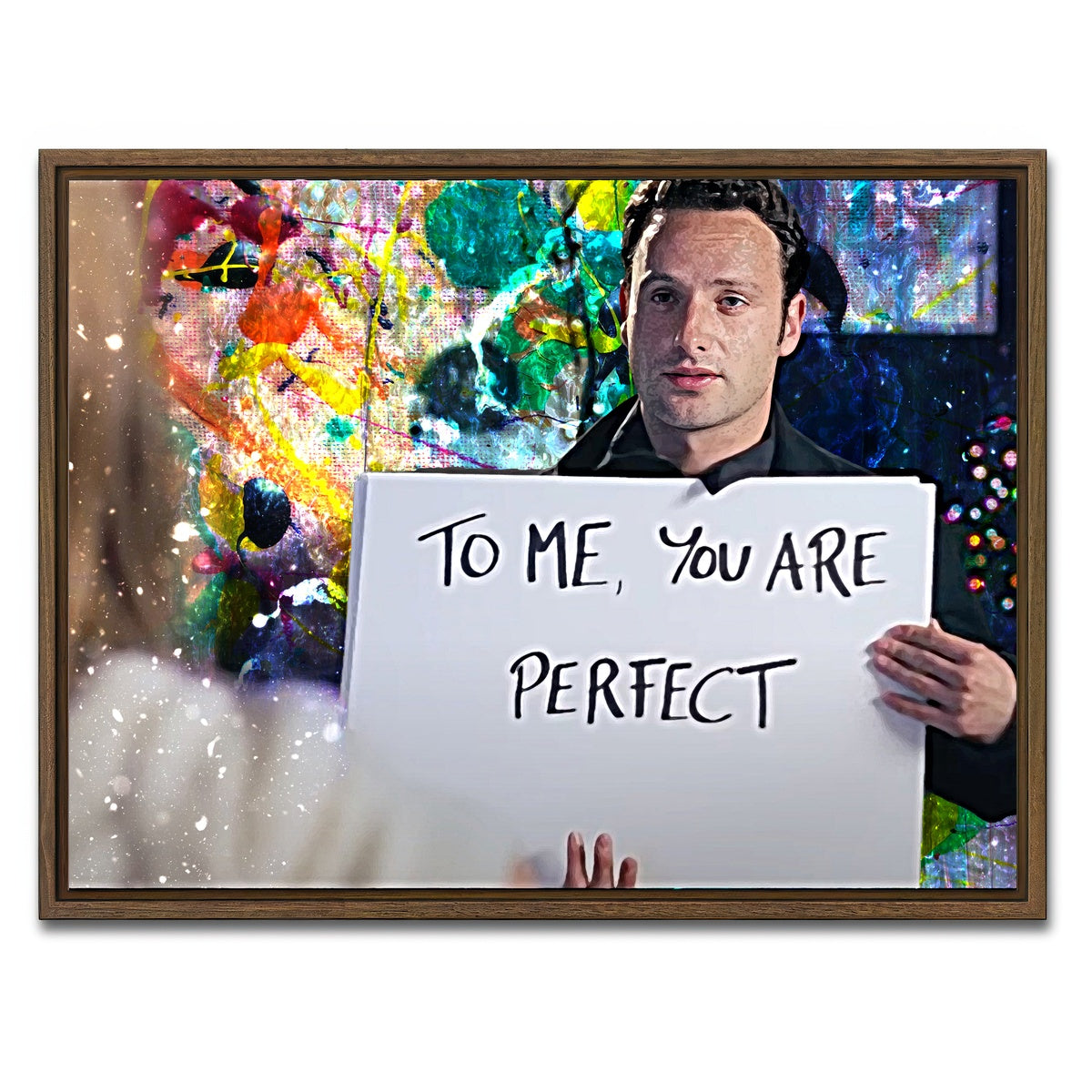 AUTO-MOCKUP WHITE | Love Actually | 1 Piece | Walnut Framed Canvas | group=4x3