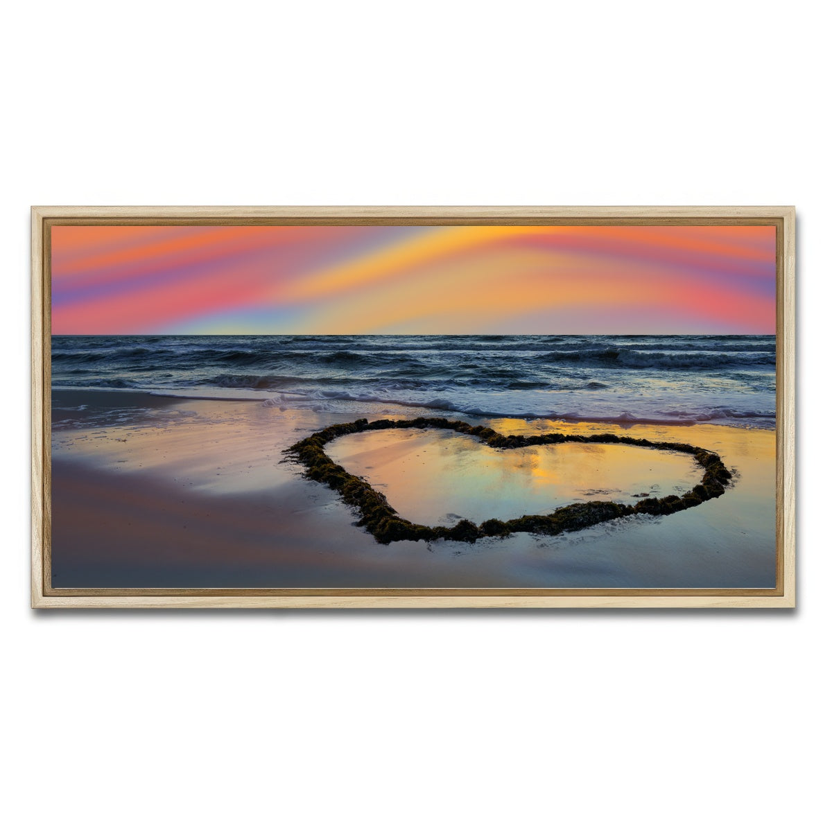 AUTO-MOCKUP WHITE | Love Beach | 1 Piece | Natural Framed Canvas | group=2x1