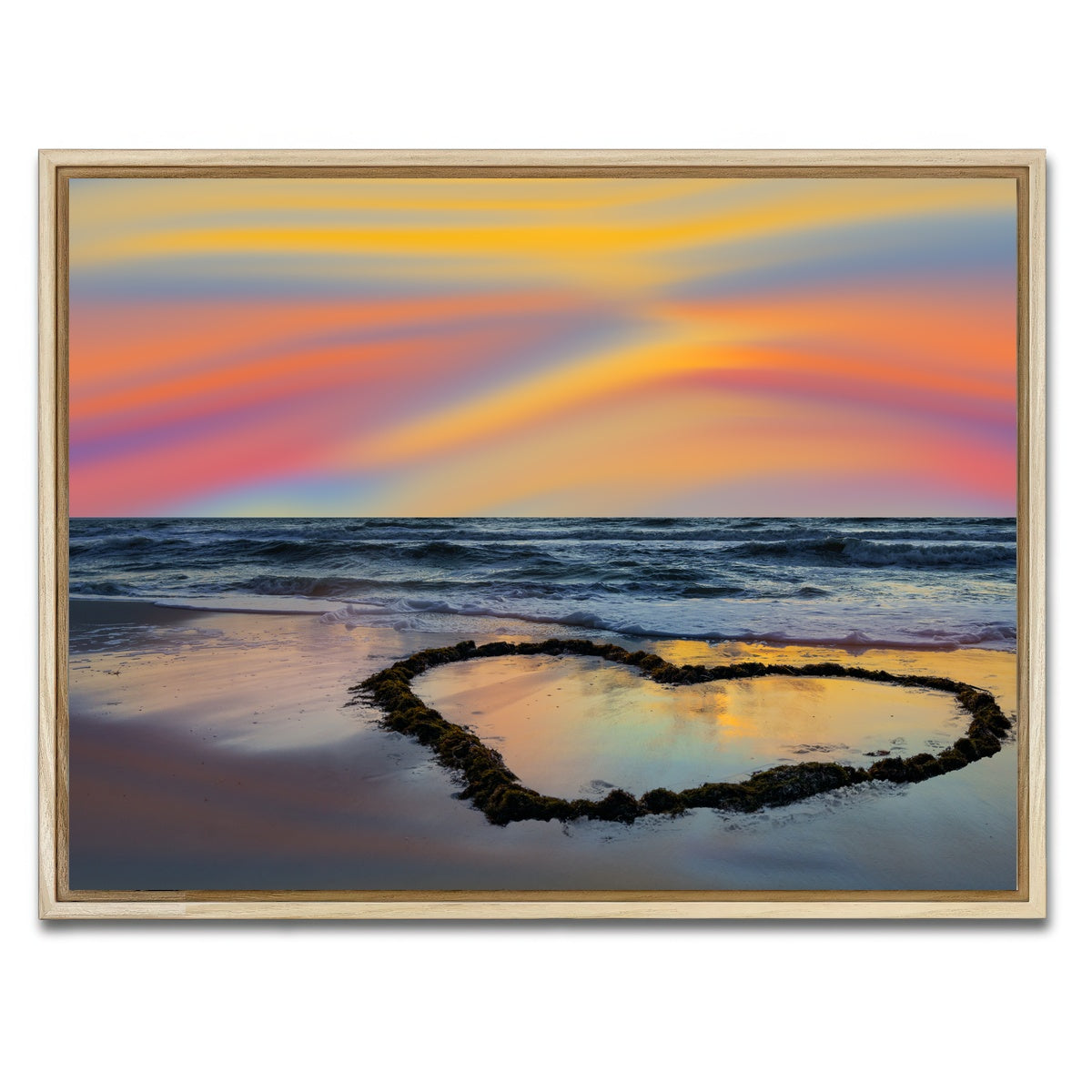 AUTO-MOCKUP WHITE | Love Beach | 1 Piece | Natural Framed Canvas | group=4x3