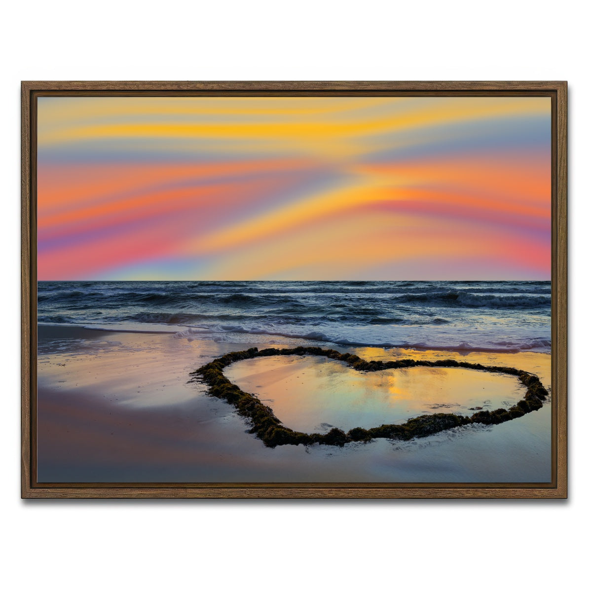 AUTO-MOCKUP WHITE | Love Beach | 1 Piece | Walnut Framed Canvas | group=4x3