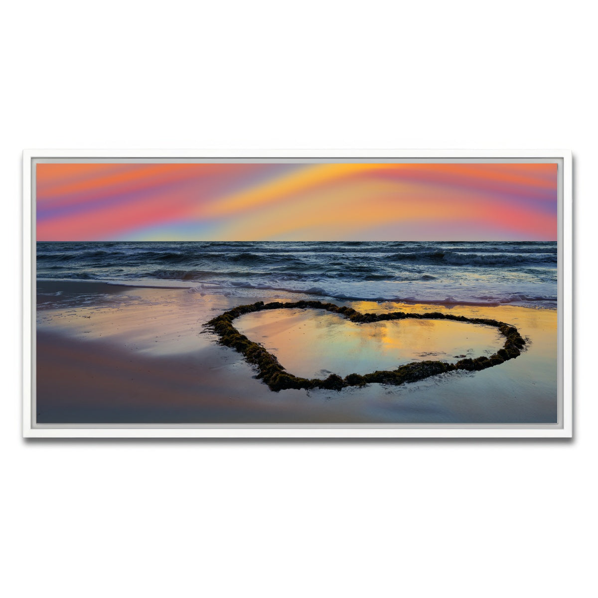 AUTO-MOCKUP WHITE | Love Beach | 1 Piece | White Framed Canvas | group=2x1