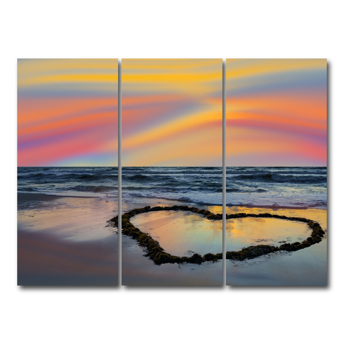 AUTO-MOCKUP WHITE | Love Beach | 3 Piece | Gallery Wrap Canvas | group=8x18