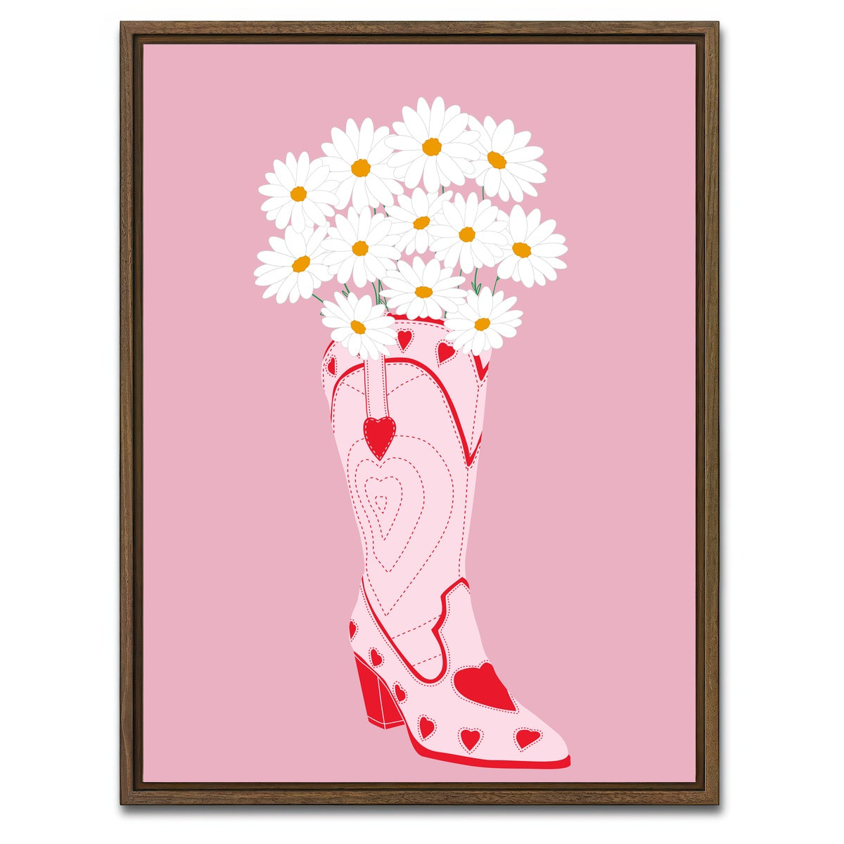 AUTO-MOCKUP WHITE | Lovely Cowboy Shoe | 1 Piece | Walnut Framed Canvas | group=3x4