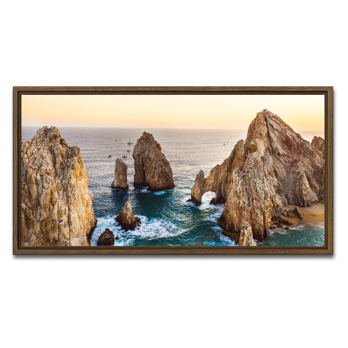 AUTO-MOCKUP WHITE | Lover's Beach Cabo | 1 Piece | Walnut Framed Canvas | group=2x1