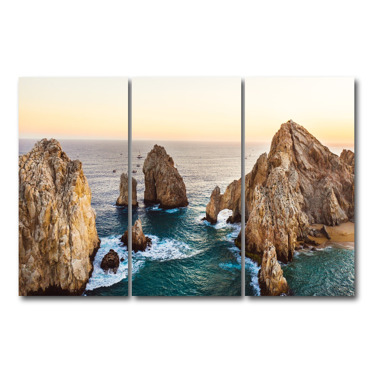 AUTO-MOCKUP WHITE | Lover's Beach Cabo | 3 Piece | Gallery Wrap Canvas | group=12x24