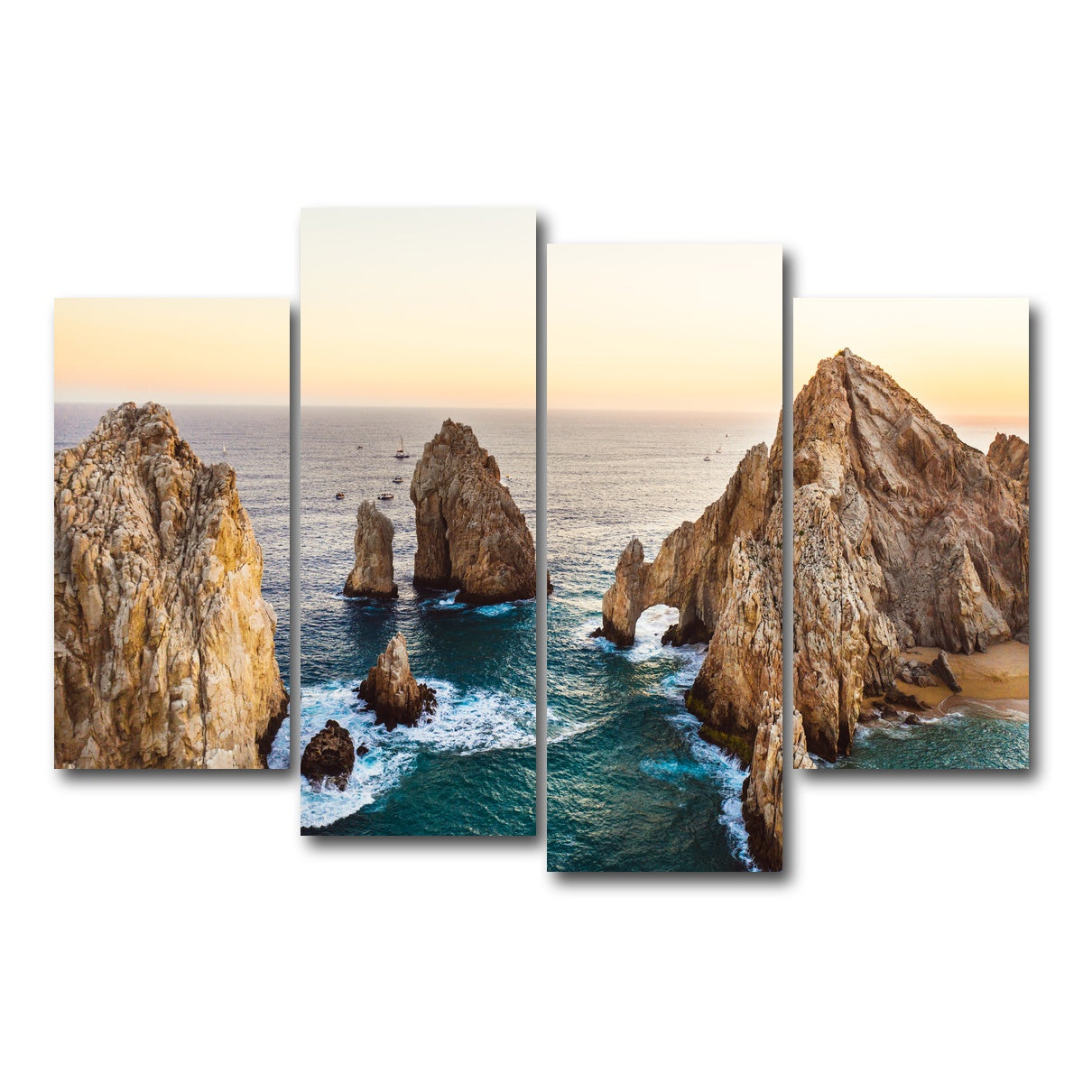 AUTO-MOCKUP WHITE | Lover's Beach Cabo | 4 Piece | Gallery Wrap Canvas | group=4_short