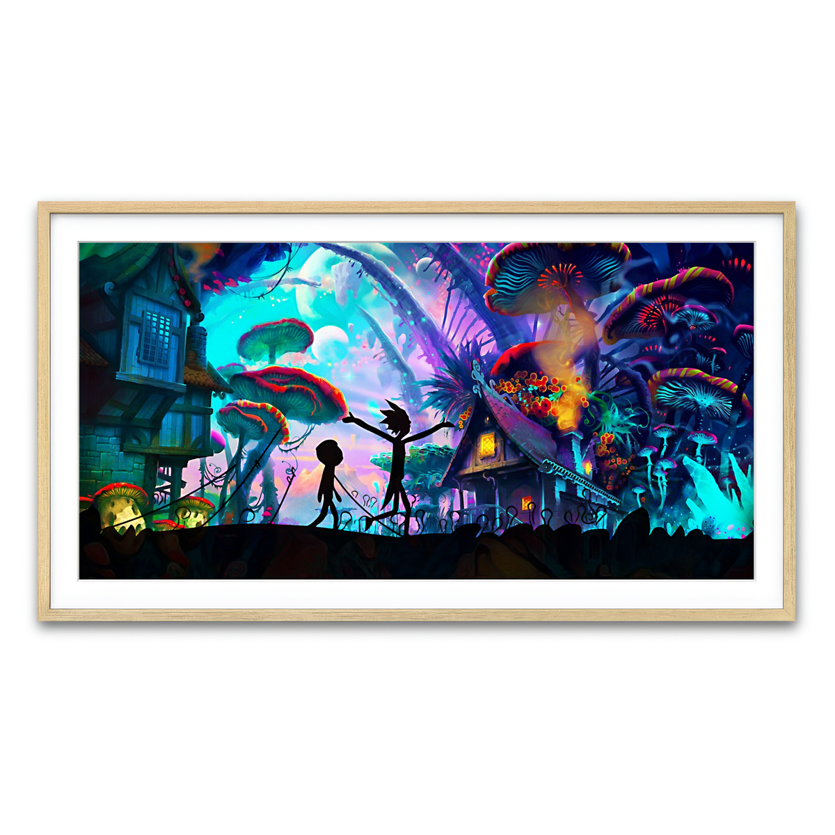 Mushroom World Rick and Morty Wall Art