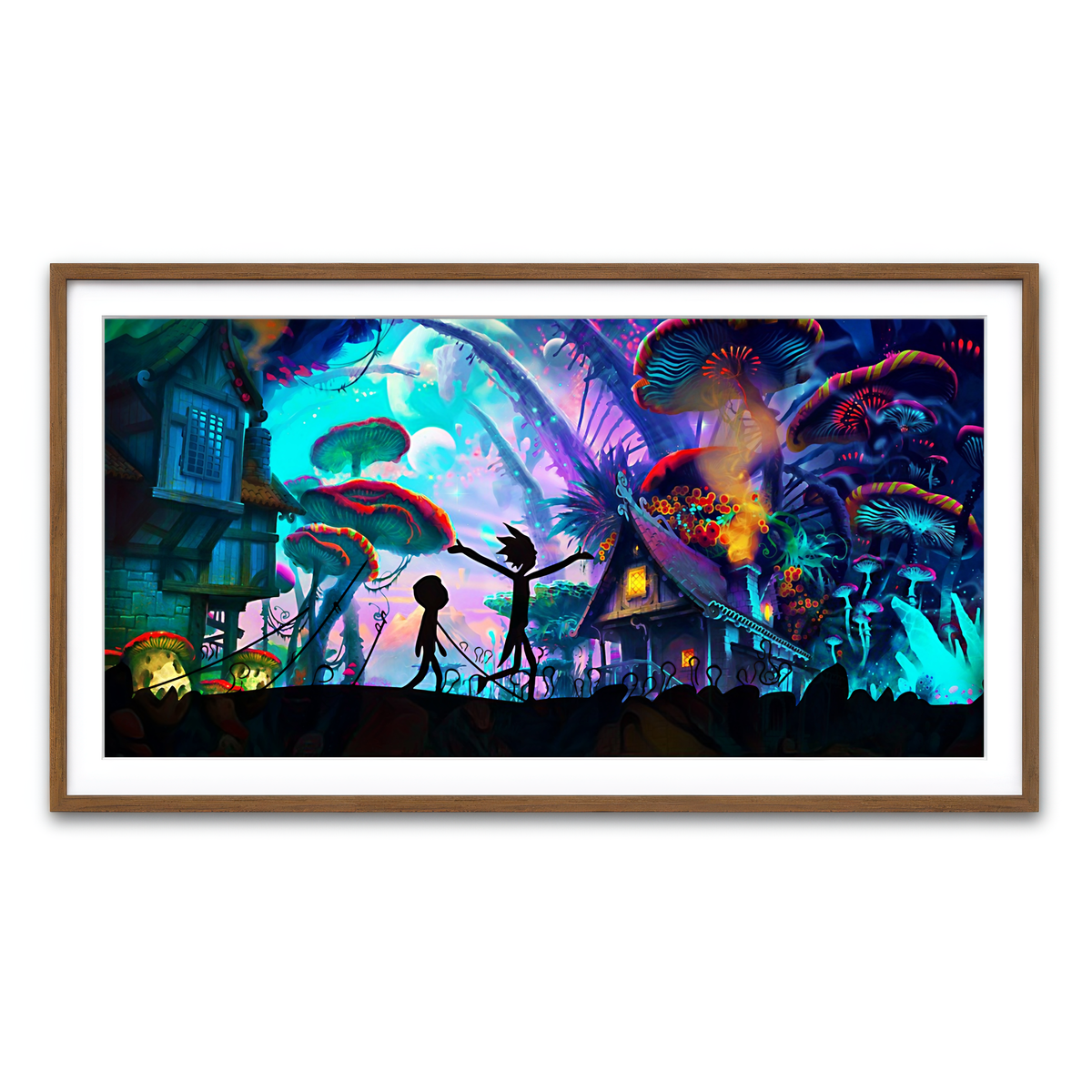 Mushroom World Rick and Morty Wall Art