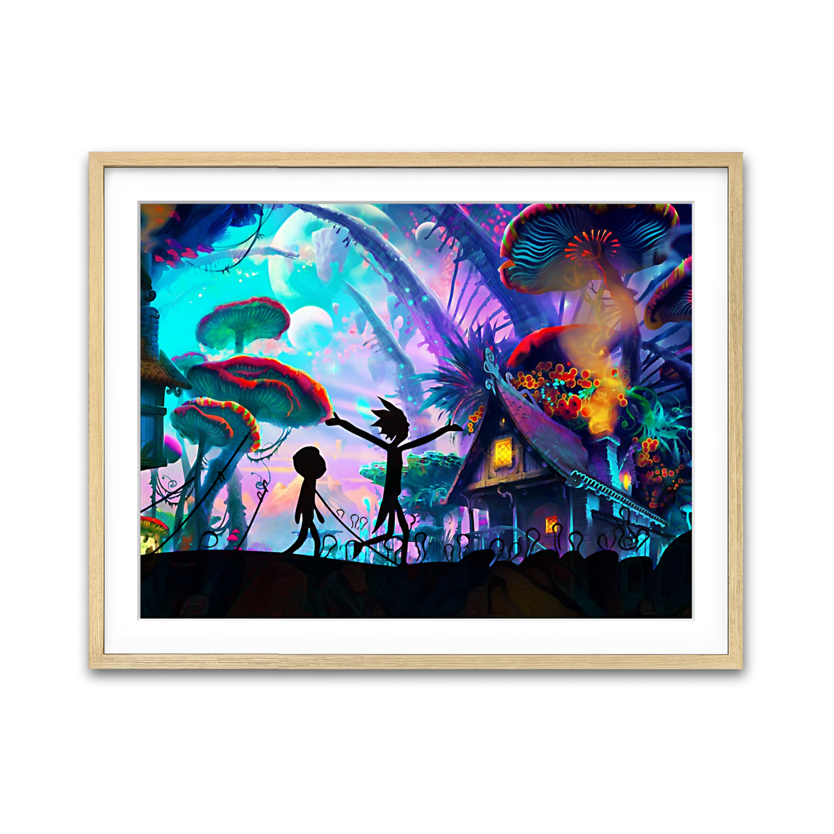 Mushroom World Rick and Morty Wall Art