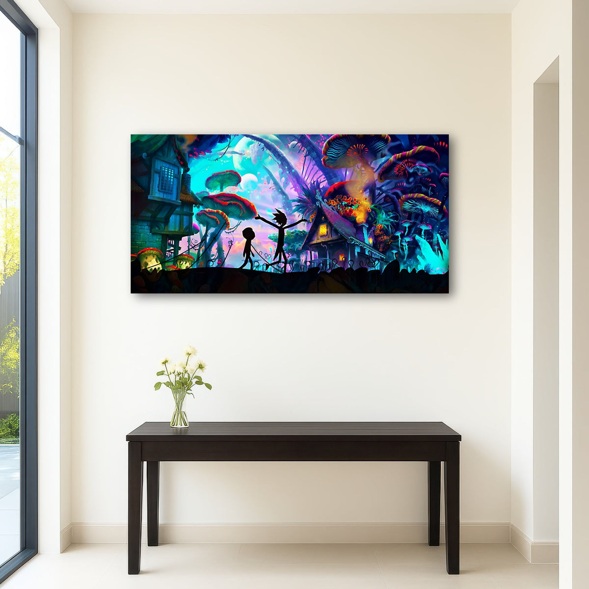 Mushroom World Rick and Morty Wall Art