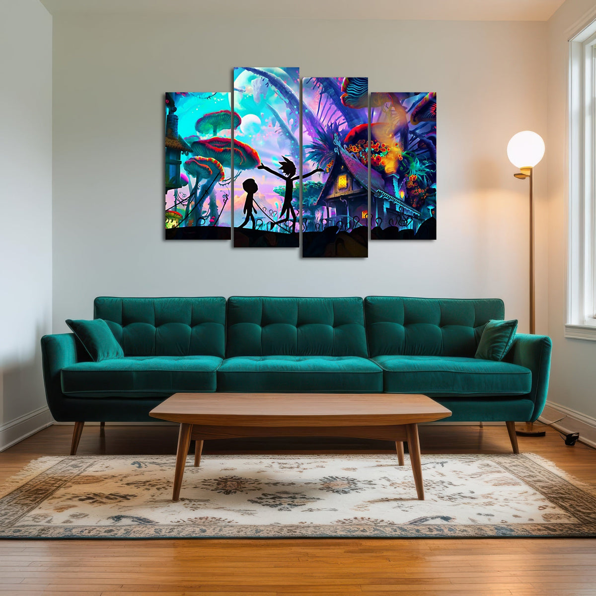 Mushroom World Rick and Morty Wall Art
