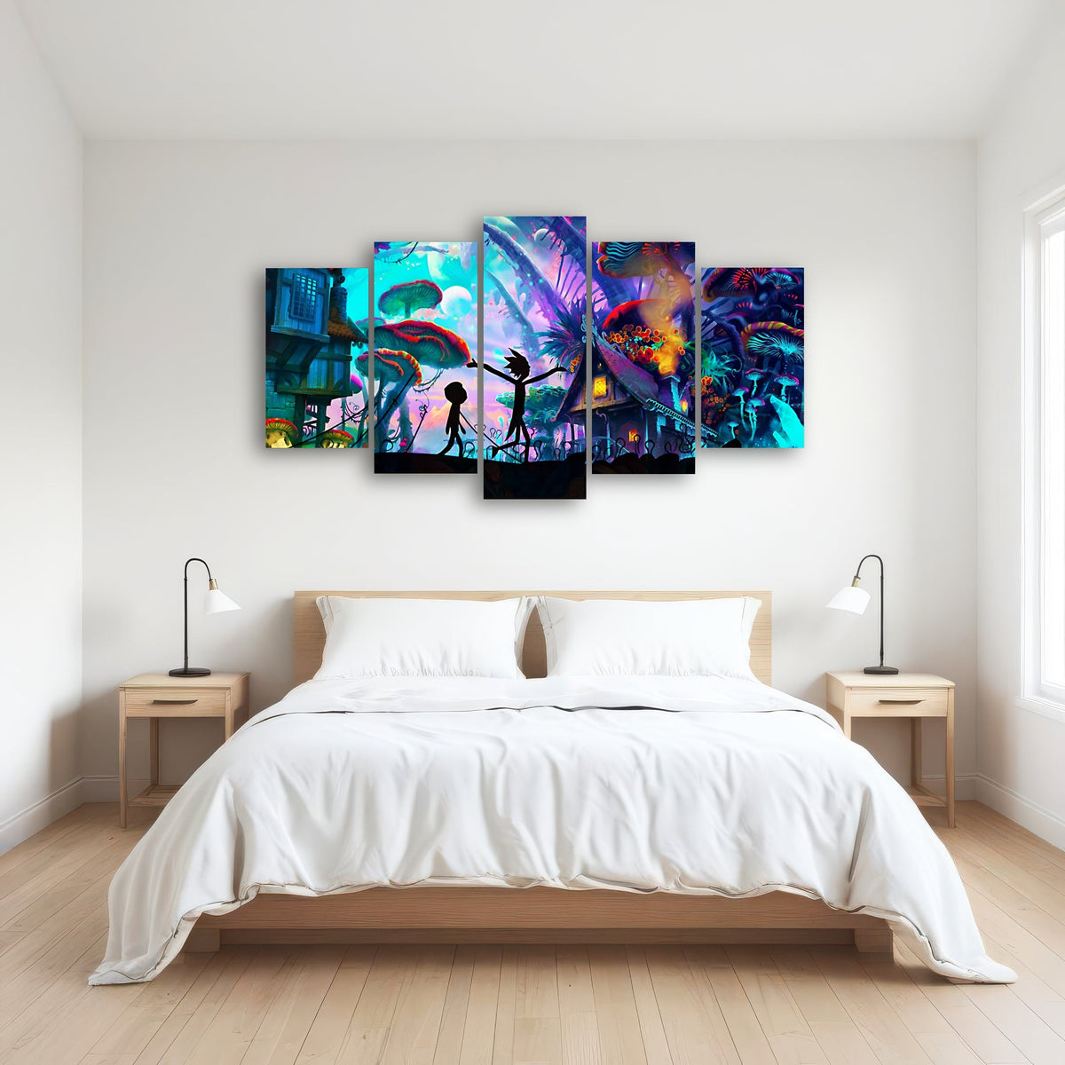 Mushroom World Rick and Morty Wall Art