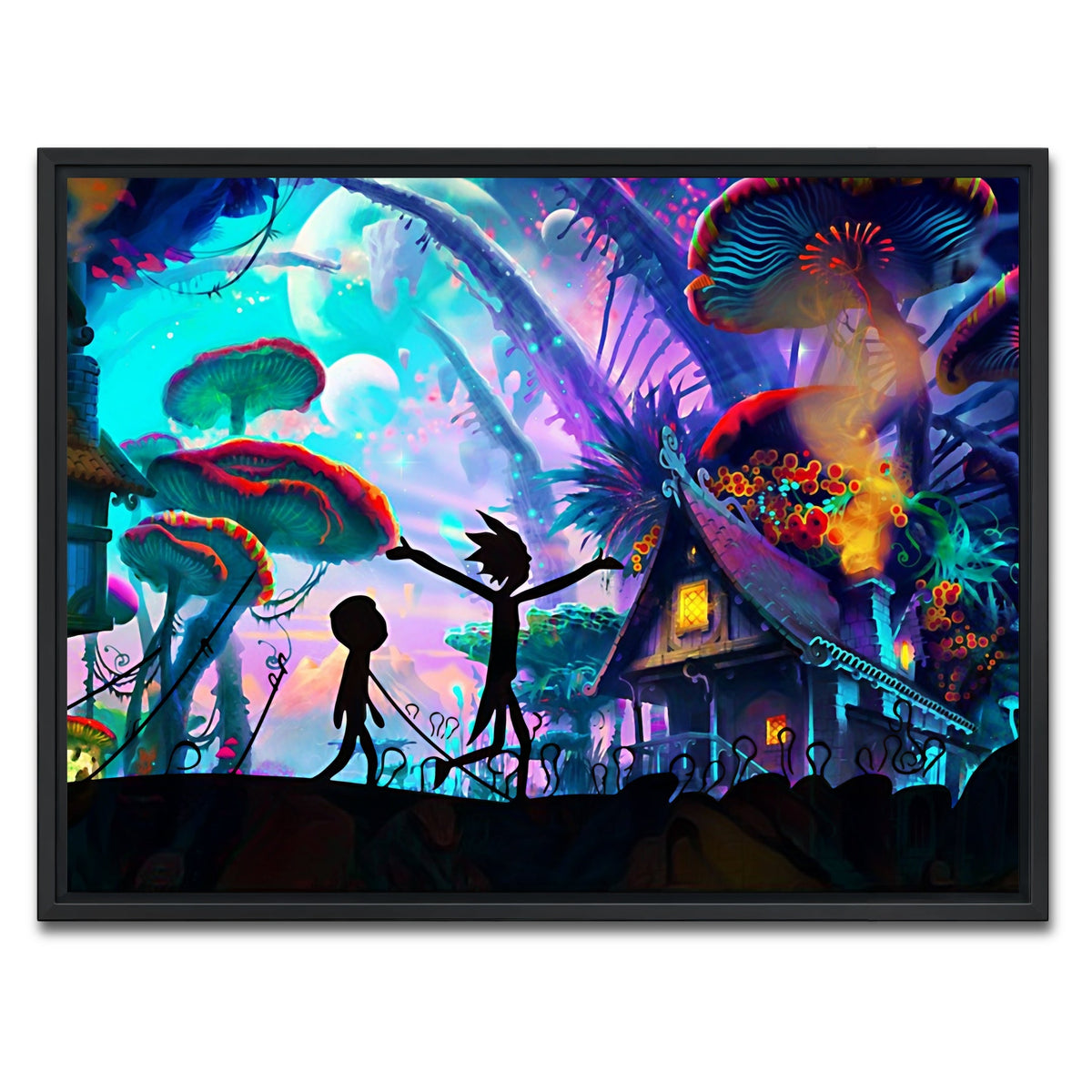 Mushroom World Rick and Morty Wall Art