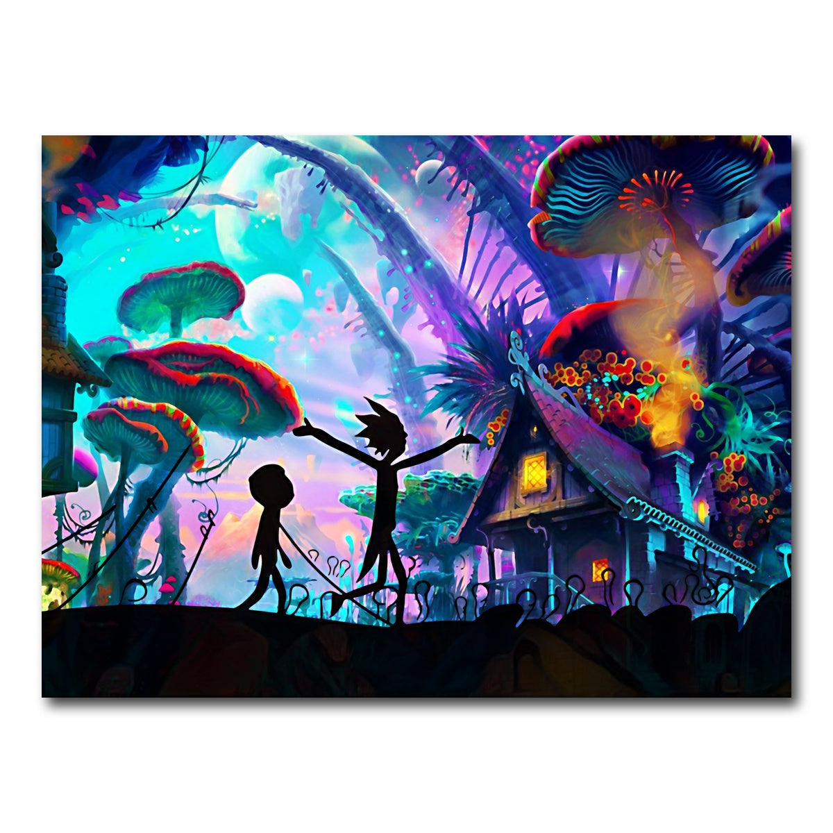 Mushroom World Rick and Morty Wall Art