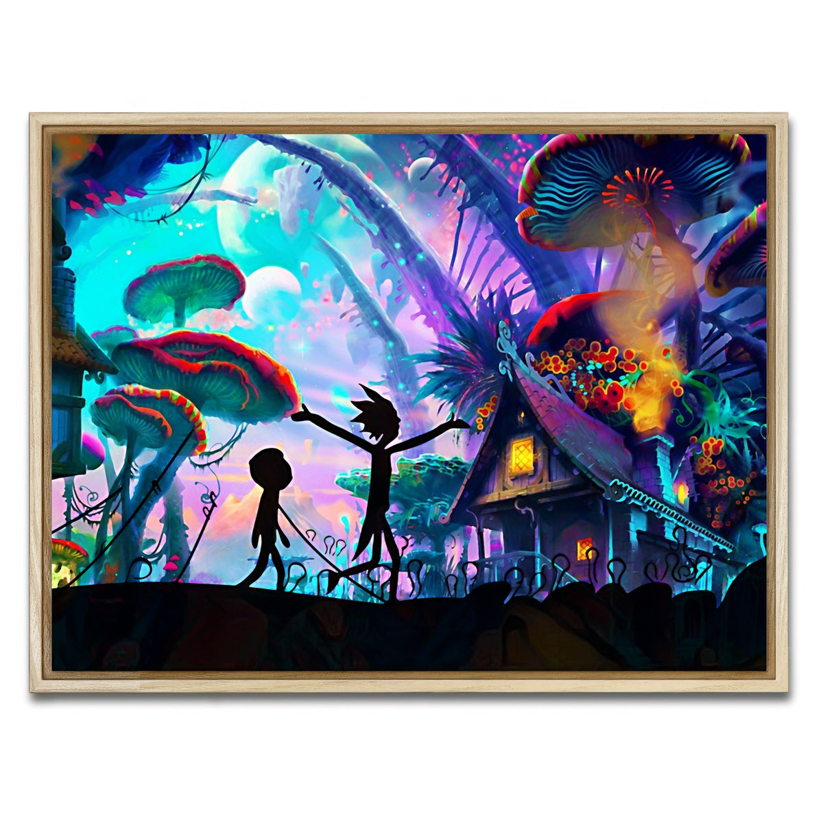 Mushroom World Rick and Morty Wall Art