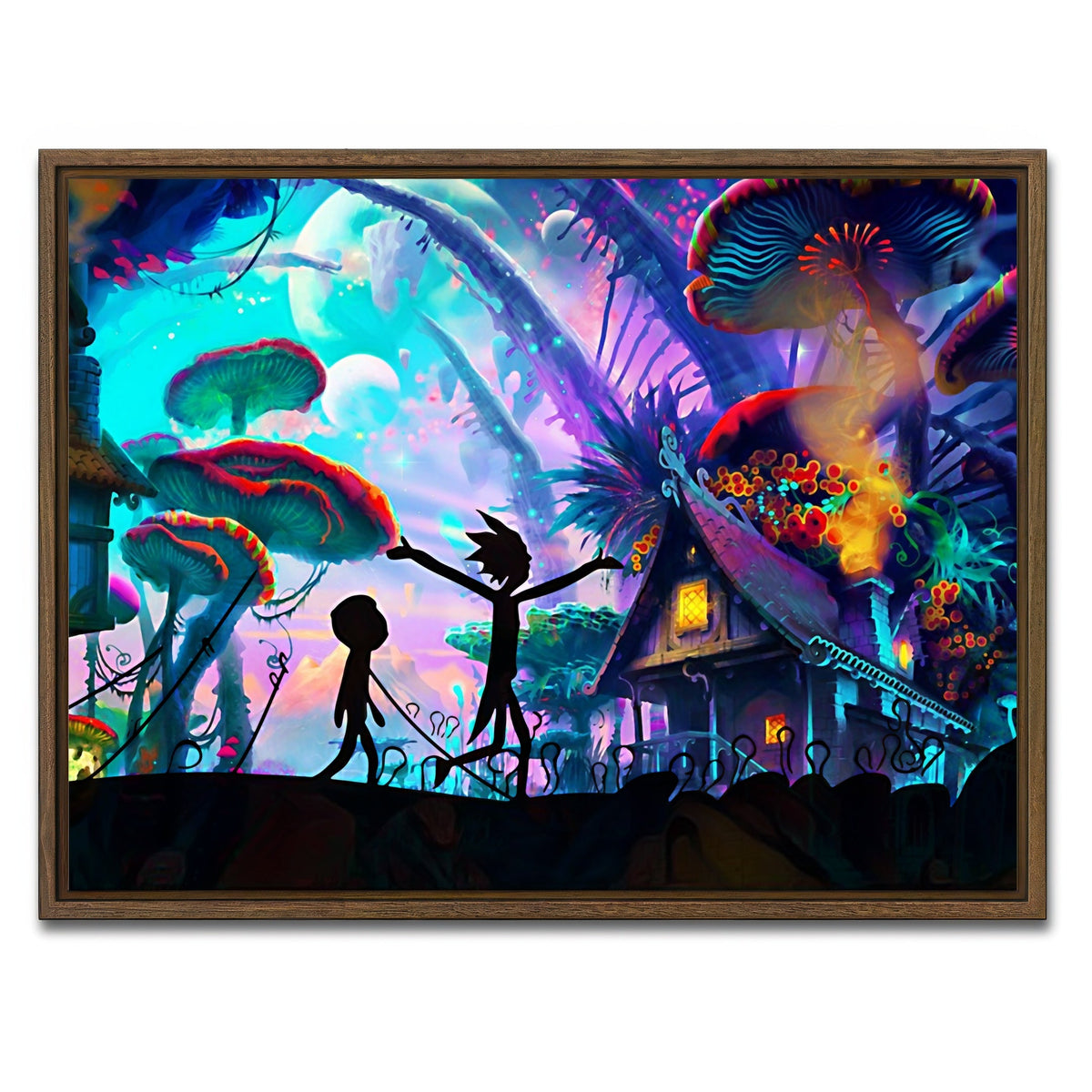 Mushroom World Rick and Morty Wall Art